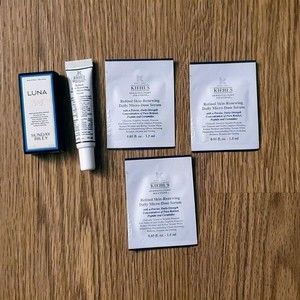 Kiehl's Retinol sampler pack and Luna overnight retinol night oil